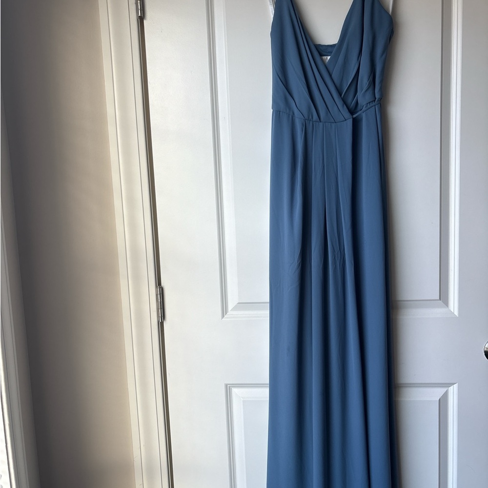 David's Bridal Blue Maxi Dress